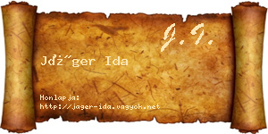 Jáger Ida névjegykártya